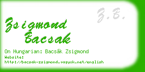 zsigmond bacsak business card