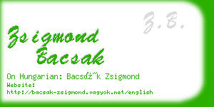 zsigmond bacsak business card